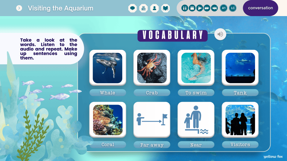 Visiting the Aquarium - Lesson A1 metodoyellowfox