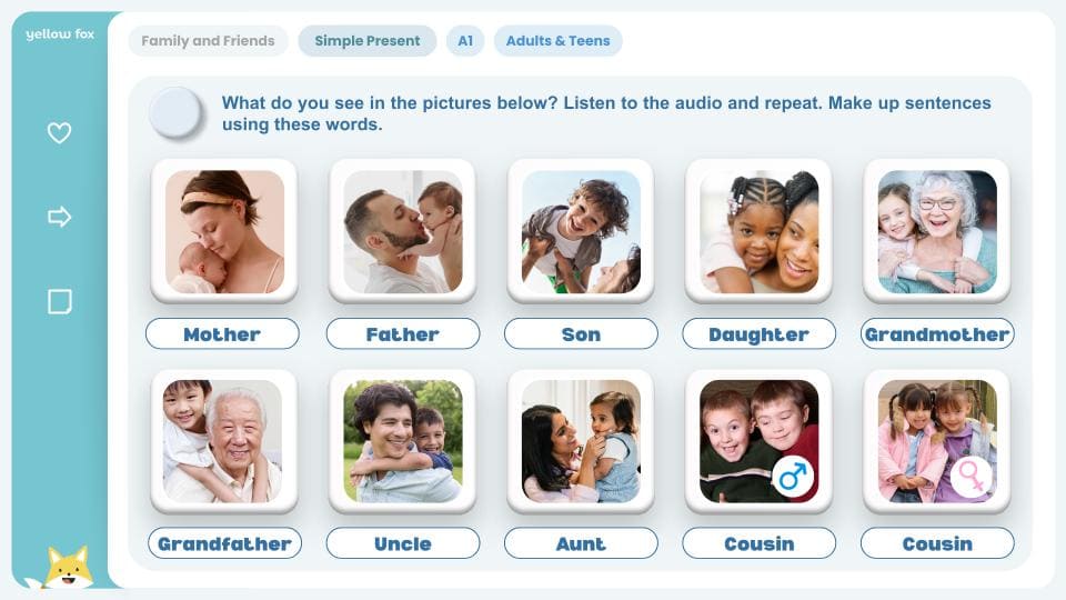 Family and Friends (Simple Present Review - A1) - NEW COLLECTION metodoyellowfox (1)